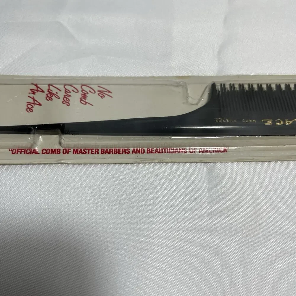 Vintage Ace Hard Rubber Rat Tail Curling Teasing Pick Styling‎ Comb 62206